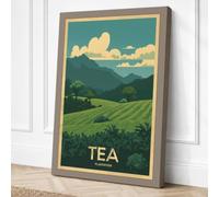 Tea Plantation Landscape Canvas Wall Art Print 30x20 Inch