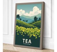 Tea Plantation Landscape Canvas Wall Art Print 36x24 Inch