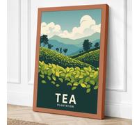 Tea Plantation Landscape Canvas Wall Art Print 36x24 Inch