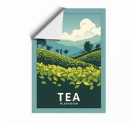 Tea Plantation Landscape Modern Unframed Wall Art Print A1 (84.1×59.4cm), Wall Decor for Living Room, Bedroom, Office & Home, Art Gift