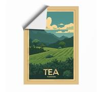 Tea Plantation Landscape Vintage Unframed Wall Art Print A2 (59.4×42cm), Wall Decor for Living Room, Bedroom, Office & Home, Art Gift