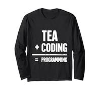 Tea Plus Coding Equals Programming Math Equation Long Sleeve T-Shirt