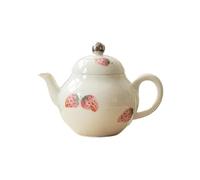 Tea Pot 150ml Apricot White Handmade Teapot Household Hand-Painted Strawberry Filter Pot Tea Brewing Kettle Tea Items Teapot for Infuser