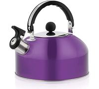 Tea Pot， 2 Litre Stainless Steel, Modern for Hob with Ergonomic Handle, Kettle, Large Capacity Whistling(Purple)