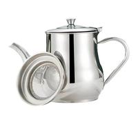 Tea Pot 48oz Mirror Polished Stainless Steel Teapot with Lid & Strainer, Multi-Use Tea Pots with Stay Cool Hollow Handles for Cafes, Bars, Home and Restaurant Use