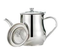 Tea Pot, 48oz Mirror Polished Stainless Steel Teapot with Lid & Strainer, Multi-Use Tea Pots with Stay Cool Hollow Handles for Cafes, Bars and Restaurants
