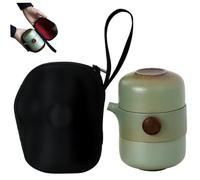 Tea Pot Ceramic 4Pcs/Set Portable Ceramic Tea Pot Safe Japanese Teapot and Cup Set Elegant Kung Fu with Bag for Picnic, Office, Car and Travel