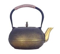 Tea Pot for Everyday Use 60oz/1.8L Cast Iron Teapot with Infuser Large Capacity Tea Pot Uncoated Japanese Iron Pot Chinese Style Retro Iron(C)