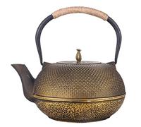 Tea Pot for Everyday Use 60oz/1.8L Cast Iron Teapot with Infuser Large Capacity Tea Pot Uncoated Japanese Iron Pot Chinese Style Retro Iron(B)