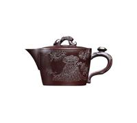 Tea Pot Hand-Carved Purple Clay Teapot Office Red Sand Ganoderma Lucidum Fair Teapot Tea Brewing Container