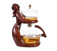Tea Pot Kit in Tea Making Tool - Semi-Automatic Teapot in with Tea Set with Infuser - Easy Drainage Preparation Pot Set for Lazy People for Meeting