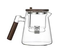 Tea Pot with Infusers | Heat Resistant Press Filter Teapot with Strainer - Comfortable to Hold Teapot with Wooden Handle, Cutting-Edge Innovation for Loose Tea and Water Separation
