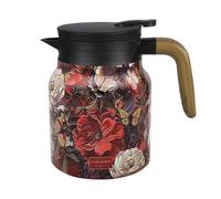 Tea Pots, 800ML Vintage Floral Pattern Tea Pot with Removable Strainer Lid 316 Stainless Steel Insulated Floral Teapot for Coffee Hot Drinks Beverage