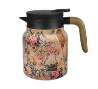 Tea Pots, 800ML Vintage Floral Pattern Tea Pot with Removable Strainer Lid 316 Stainless Steel Insulated Floral Teapot for Coffee Hot Drinks Beverage