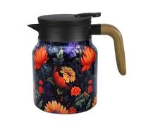 Tea Pots, 800ML Vintage Floral Pattern Tea Pot with Removable Strainer Lid 316 Stainless Steel Insulated Floral Teapot for Coffee Hot Drinks Beverage