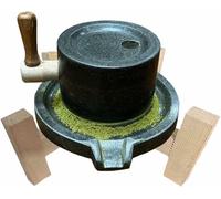 Tea Powder Grinder, Hand Cranked Stone Mill for Grinding Dry and Wet Grain, Natural Lapis Lazuli,