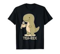 Tea Rex Cute Dinosaur Cozy Drink Morning Humor Pun Quote T-Shirt