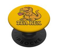 Tea Rex Funny Dinosaur Design - Cute T-Rex Tea Lover Pun PopSockets Adhesive PopGrip