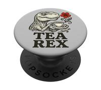 Tea Rex Funny Dinosaur Design - Cute T-Rex Tea Lover Pun PopSockets Adhesive PopGrip