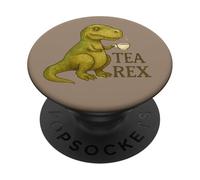 Tea Rex Funny Dinosaur Design - Cute T-Rex Tea Lover Pun PopSockets Adhesive PopGrip