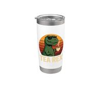 Tea Rex Funny Tea Lover Dinosaur Retro Sunset Stainless Steel Insulated Tumbler