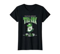 Tea-REX Matcha Dinosaur Value Graphic T-Shirt, Women, Black, XL