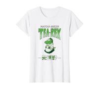 Tea-REX Matcha Dinosaur Value Graphic T-Shirt, Women, White, M