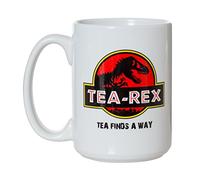 Tea Rex Tea Finds A Way Funny Mug - 11oz Deluxe Double-Sided Coffee Tea Mug