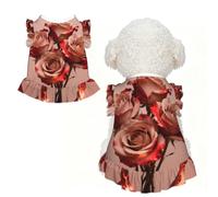 Tea Rose Block S Pet Apparel for Small Dogs-Cute Summer Outfit for Puppy, Soft Breathable Pet Clothes for Cat