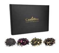 Tea Sampler Gift Set, 4 Loose Leaf Teas, Luxury Box, Camellios | 4 Blends, 40+ Cups | Ideal Gift for Her and Him | Ready to Give | UK Hand Blended