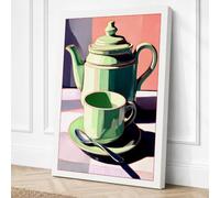 Tea Service Geometry Art Deco Canvas Wall Art Print 36x24 Inch (91 x 61 cm)