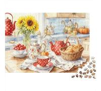 Tea Set Breakfast Table 1000 Piece Jigsaw Puzzle Jigsaw Puzzle for Adults Relax Focus Family Time 52x38cm/1000pcs