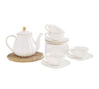 Tea Set Ceramic Tea Set Afternoon Tea Set Retro Flower Coffee Set Coffee Cup and Saucer Set A