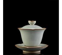 Tea Set for Adults 180ML Ru Kiln Ceramic Lacework Tea Cup Gracked Glaze Tureen Japanese Kung Fu Set Drinkware Coarse Pottery Bowl Portable Tea Sets(B)