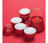 Tea Set for Adults Ceramics Tea Set China Wedding Sets Cups Pot Porcelain Banquet Beautiful Kettle Gifts Portable Tea Sets(D)