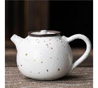 Tea Set for Adults Creative Zhiye Single Pot Wabi-sabi Small Kettle with Filter Personalized Handmade White Gold Ceramic Teapot 200ml Portable Tea Sets