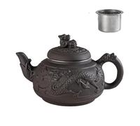 Tea Set for Adults Handmade Dragon Teapot with Filter Tea Infuser Strainer Teacup Kettle Household Teaware Authentic Purple Clay Sets Portable Tea Sets(Type-A)