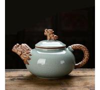 Tea Set for Adults Household Ru Kiln Kettle Pitcher Jug Teaware Chinese Ceramic Dragon Teapot Tea Pot Kung Fu Set Teapots 220ml Portable Tea Sets(B)