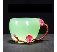 Tea Set for Adults Jade Tea Cup High Grade Enamel Color White Porcelain Teacup Coloured Glaze with Handle Master Kung Fu Set Portable Tea Sets(G)