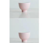 Tea Set for Adults Kung Fu Tea Personal Master Cup Mug Peach Pink Glaze Ceramic White Porcelain Acacia Drinkware 35ml 2pc/Set Portable Tea Sets(C)