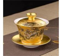 Tea Set for Adults Kung Fu Tea Set 24k Gold Teapot Pure Cup Personal Special Master Pot Home Portable Tea Sets(Type-C)