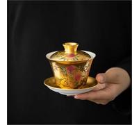 Tea Set for Adults Kung Fu Tea Set 24k Gold Teapot Pure Cup Personal Special Master Pot Home Portable Tea Sets(Type-D)