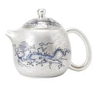 Tea Set for Adults Milk Oolong Tea Tie Guan Yin Teaware Type Chinese Porcelain Silver Plating Dragon Kettle Teapot Ceremony Set Portable Tea Sets(Teapot 150ml)