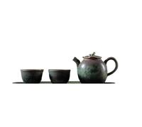 Tea Set for Adults One Pot Two Cups Ceramic Teapot Tea Tray Set The Lotus Pool by Moonlight Kung Fu Simple Office Household Portable Tea Sets