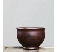 Tea Set for Adults Pure Hand-Carved 120ml Yixing Purple Sand Cup Raw Ore Mud Fish Play Portable Tea Sets(B)
