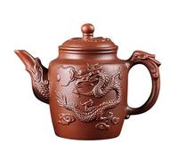 Tea Set for Adults Purple Clay Teapots Master Hand Carved Teapot with Tea Infuser Green Filter Kettle Accessories Chinese Kung Fu Set Portable Tea Sets(600ml)