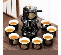 Tea Set for Adults Purple Sand Lazy Man Tea Set Retro Creative Stone Grinding Kung Fu Cup Pot Home Simple Modern Automatic Making Portable Tea Sets(D)