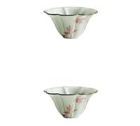 Tea Set for Adults Small Single Tea Bowl Kung Fu Teaware 2pc/Set 30ml Pure Hand-Painted Peach Flower Art Ceramic Teacup Creative Petal Master Cup Portable Tea Sets