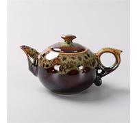 Tea Set for Adults Tea Sets Service Red Teapot Creative Gifts Kiln Change Glaze Traditional Pot, Elegant Design Portable Tea Sets(Type-B)