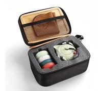 Tea Set for Adults Travel Chinese Kungfu Small Tea Set One Pot Four Cups Ceramic Teapot Cup Tray Portable Bag Japanese Ceremony Portable Tea Sets(C)